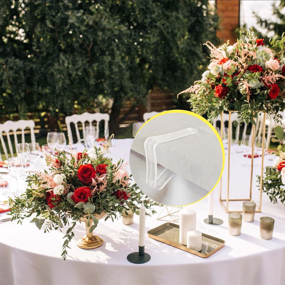 32 Upgraded Tablecloth Clips,Thicker Wider Clear Tablecloth Clips,Plastic Table