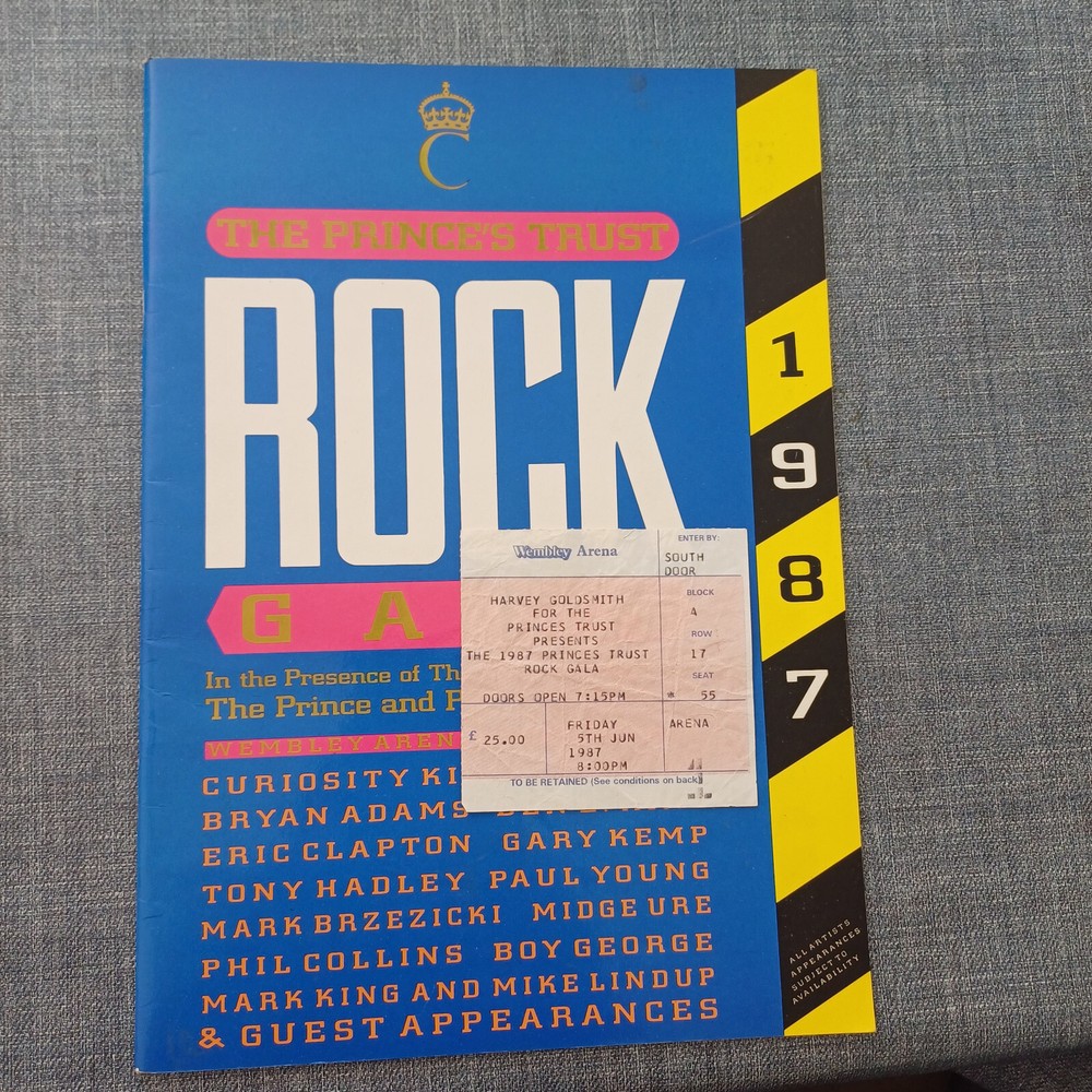 The Prince’s Trust Rock Gala 1987 Programme (UK) and Ticket stub