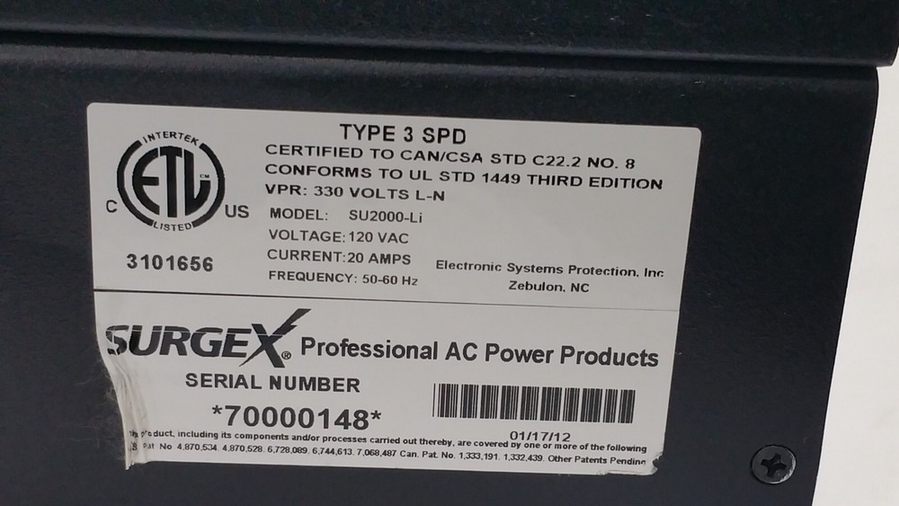 Surge X SU-2000Li 2000VA Line Interactive Rackmount UPS & Power Conditioner