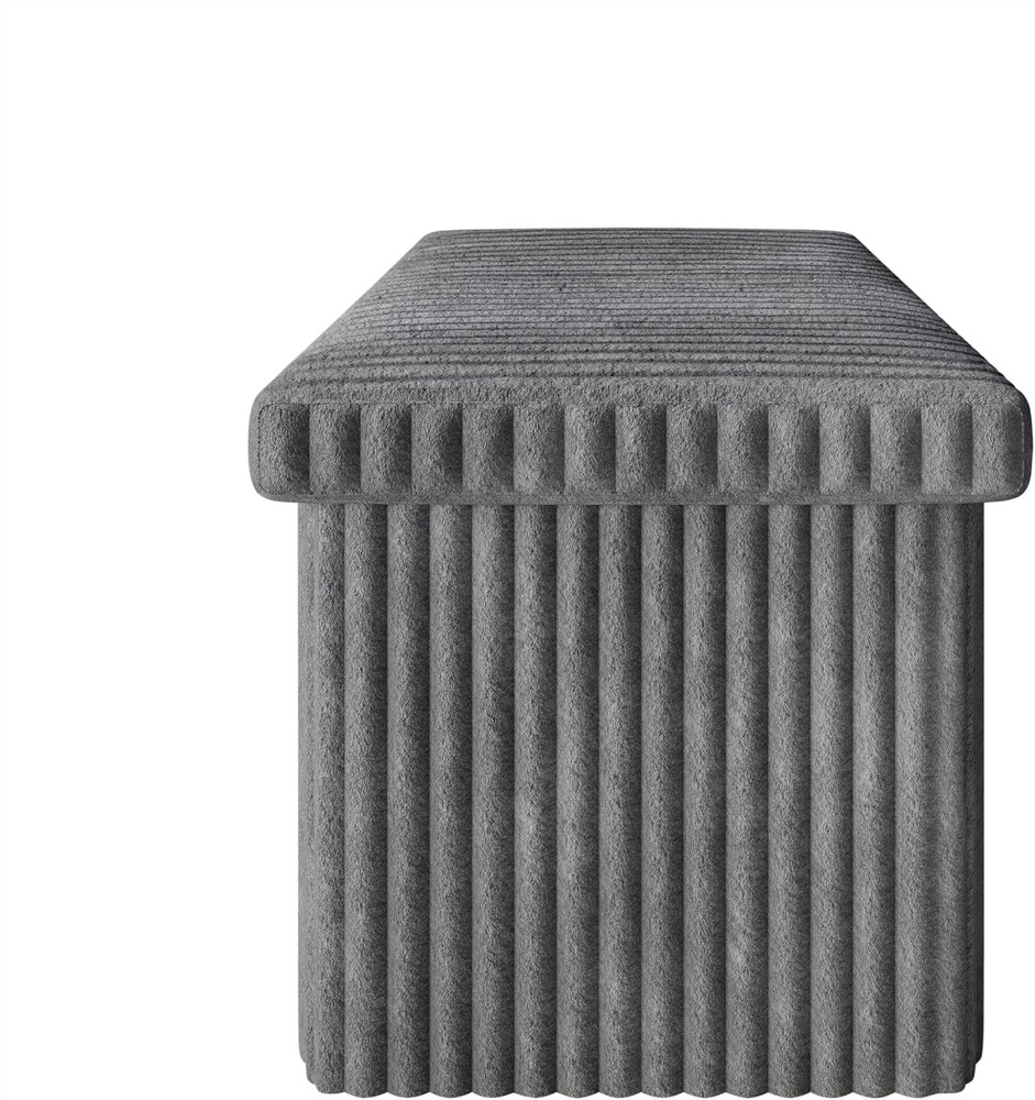 Florence 30" Upholstered Folding Storage Bench Tufted Top Space-Saving Storage