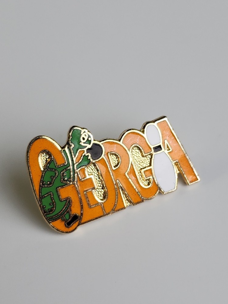 Georgia Souvenir Lapel Pin Turtle & Bowling Pin