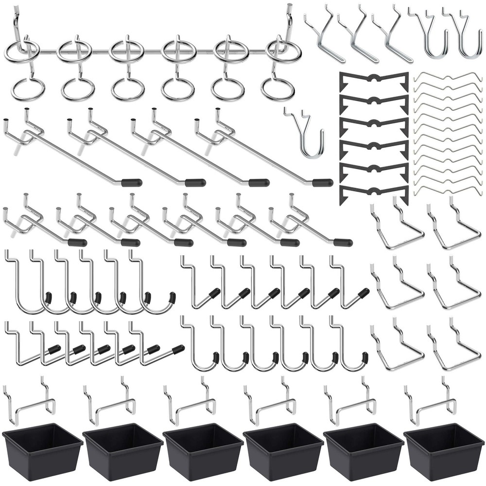 Pegboard Hooks Assortment, for Organizing Various Tools, with Pegboard Bins, ...