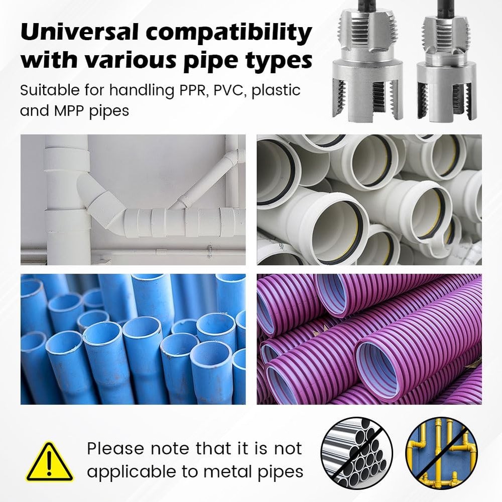 2X 1/2'' & 3/4'' Integrated Internal & External Pipe Threading Tool for PPR PVC