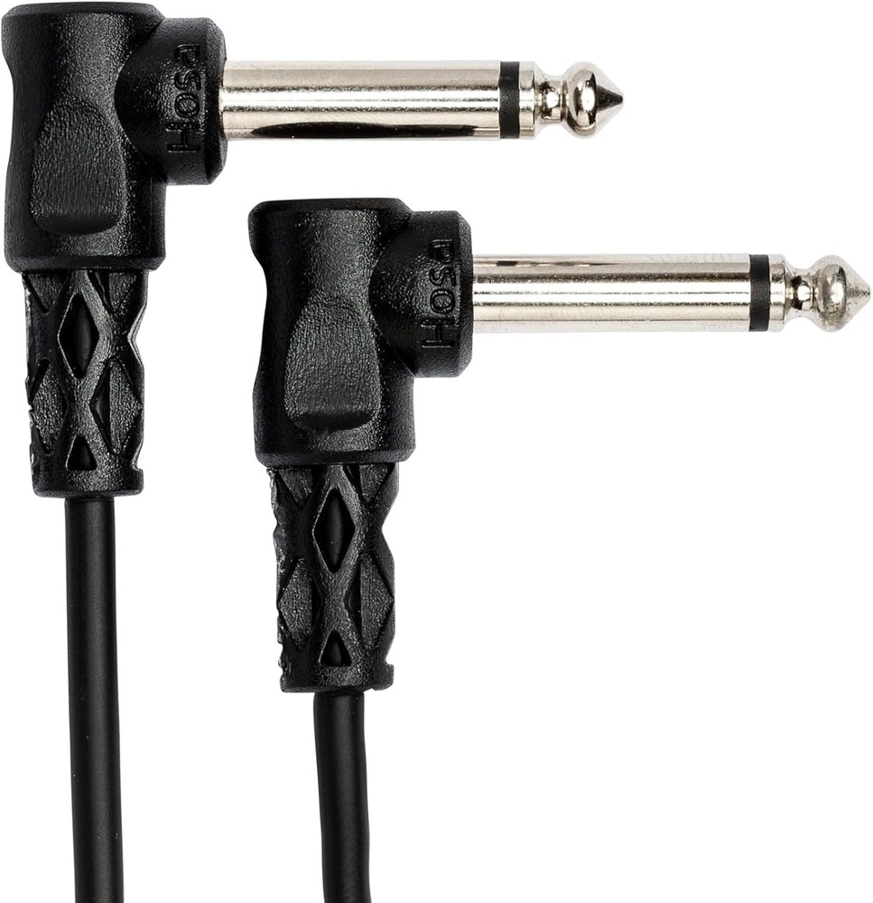 6-Inch Molded Right-Angle Guitar Patch Cable: Clear Tone & Noise Rejection