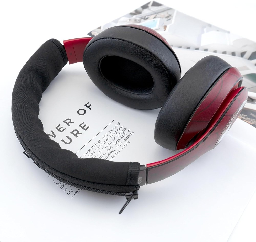 Versatile Black Headphone Headband Protector with Zipper - Easy Care Solution