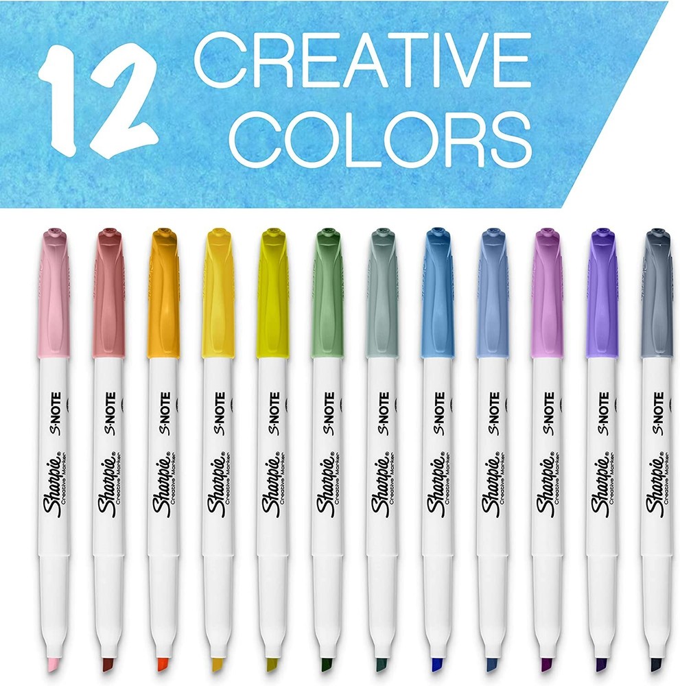 Sharpie S-Note Creative Markers, Highlighters, Assorted 12-Count,