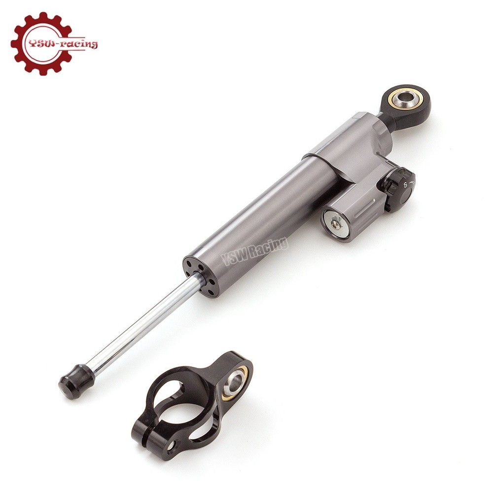 CNC Gray Steering Damper Motorcycle Stabilizer Linear Reversed Safe Control US