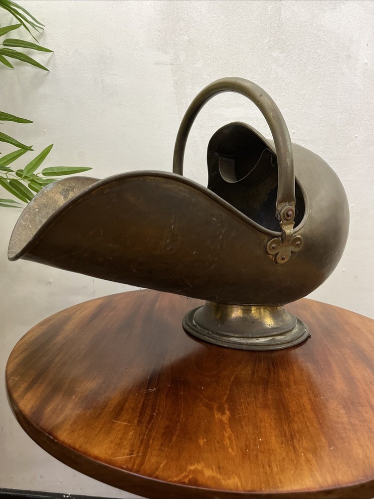 Victorian Brass Helmet Coal Scuttle