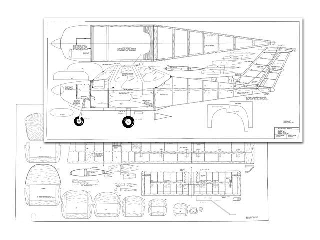 Beechcraft Skipper 90" Wingspan RC Model Airplane Printed Plans & Templates