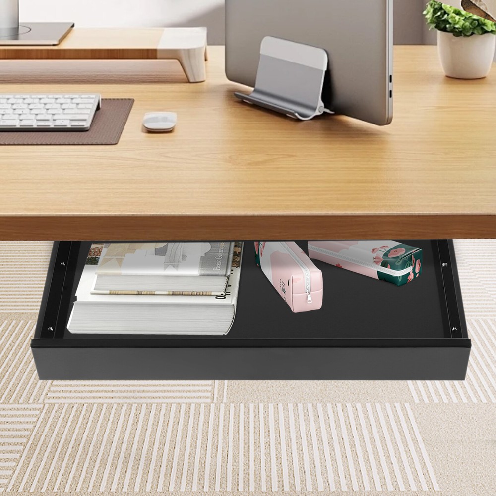 Standing Desk Drawer Under Desk Mounted Sliding Pullout Storage Organizer Drawer
