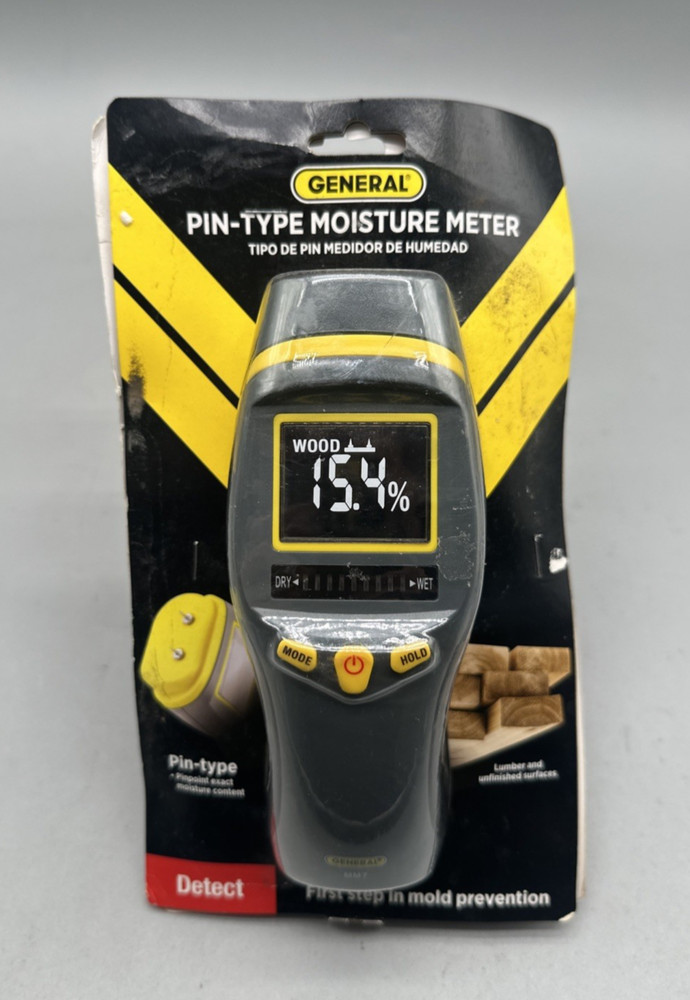 General Tools Pin Type Digital Moisture Meter Water Damage & Mold Prevention MM7