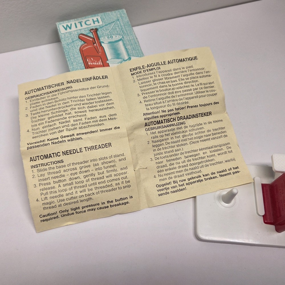 Vintage Witch Automatic Needle Threader w/ lnstructions Germany Open Box