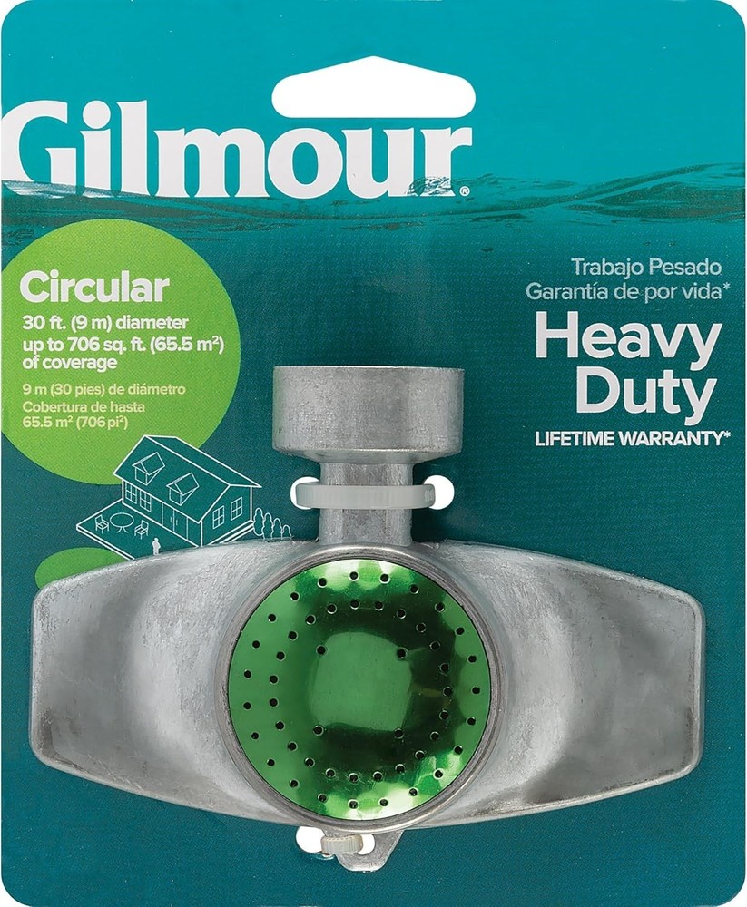 Circle Pattern Spot Sprinkler Metal Lawn Watering 30-ft Diameter Silver