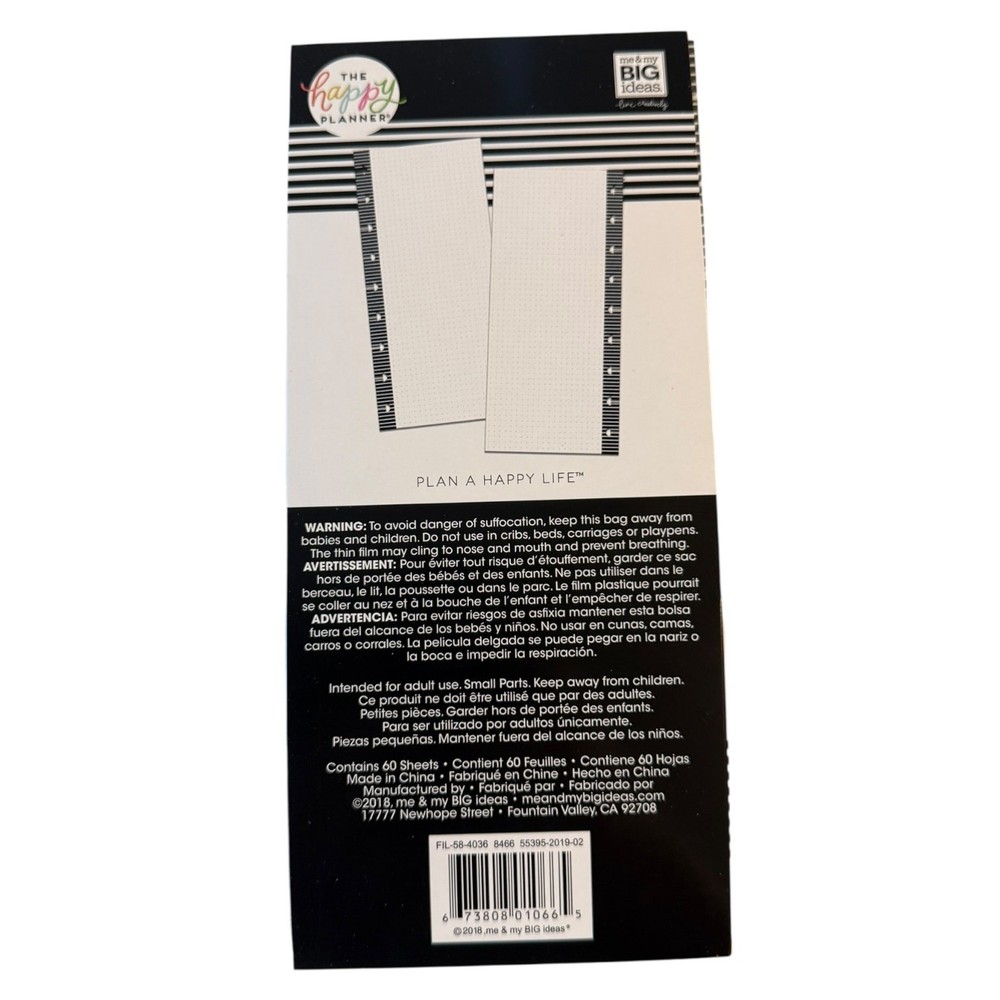 The Happy Planner 60 Sheets Grid Refill Paper Half Sheets