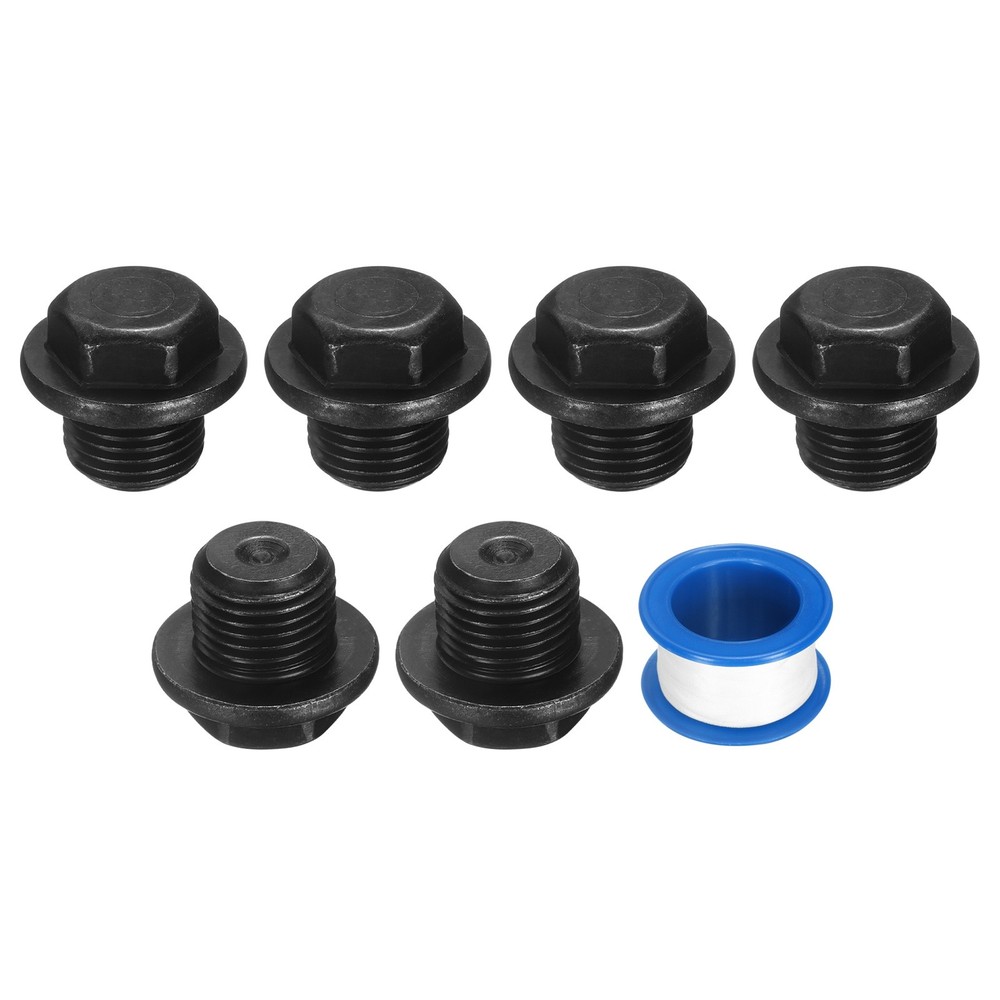 6Pcs M16x1.5 Carbon Steel Male Thread Outer Hex Pipe Plug Fitting Socket