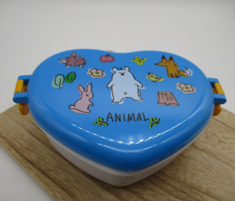 Animal Can do lunch box 250ml Heart blue
