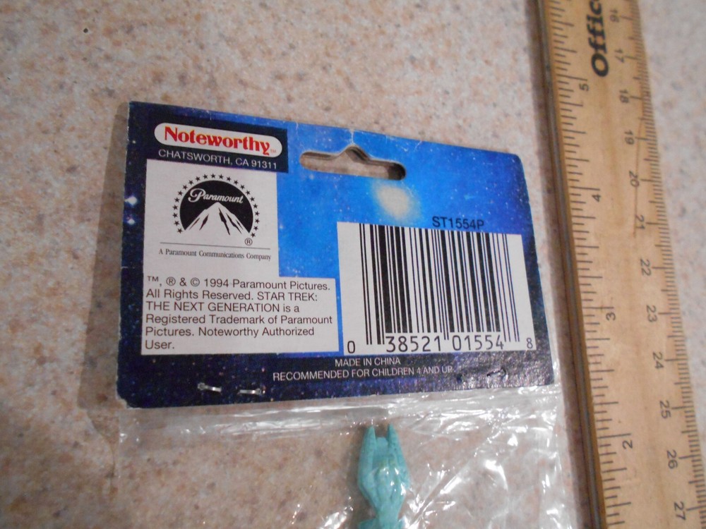 Star Trek The Next Generation Eraser 1994 Klingon Ship Noteworthy OOP
