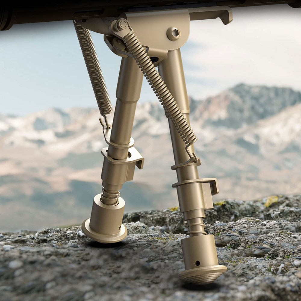 6-9" Rifle Bipod For M-Rail Directly Attach Mount Spring Return Hunting Bipod US