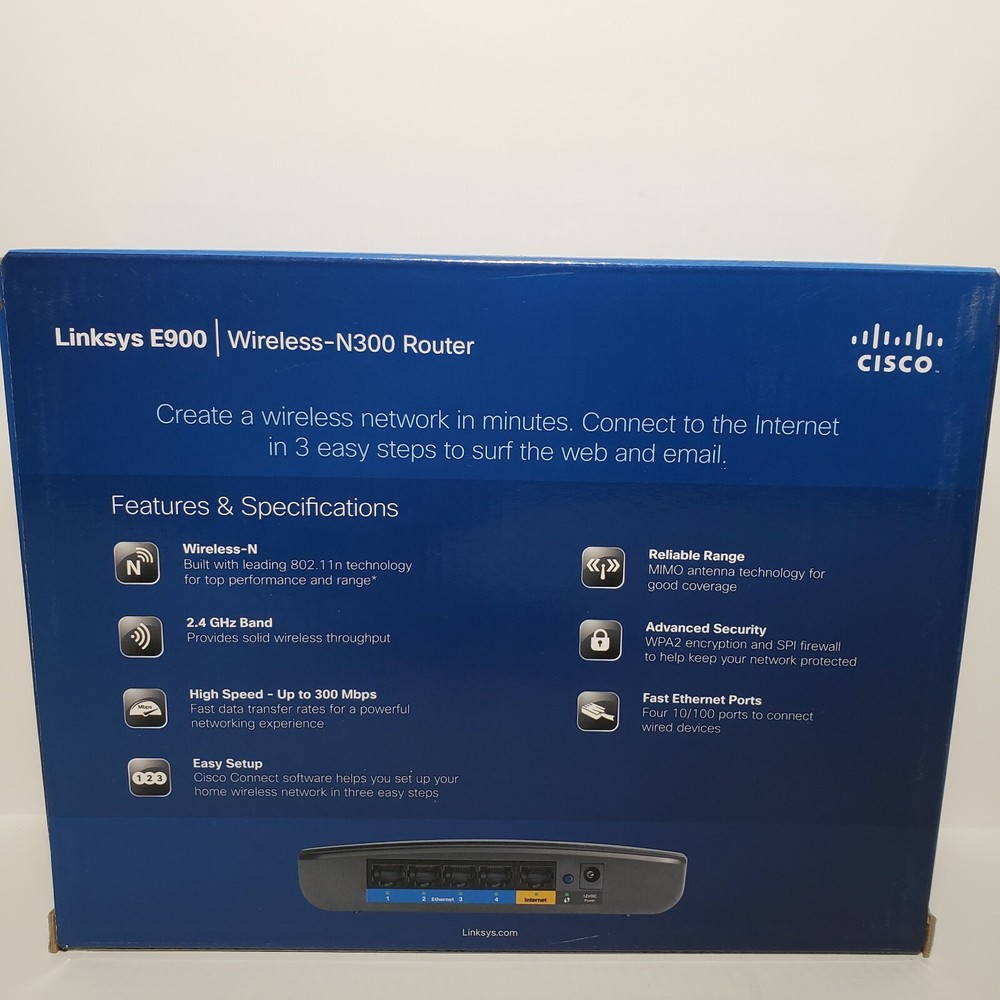 Cisco Linksys E900 Wireless-N300 Router (Windows Mac)