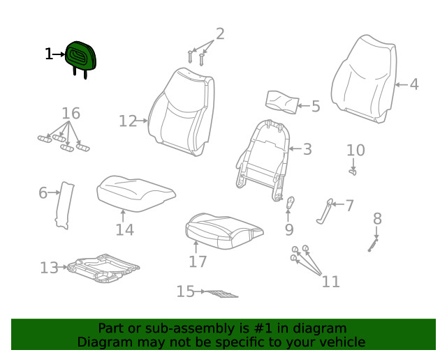 Genuine GM Headrest 22698936