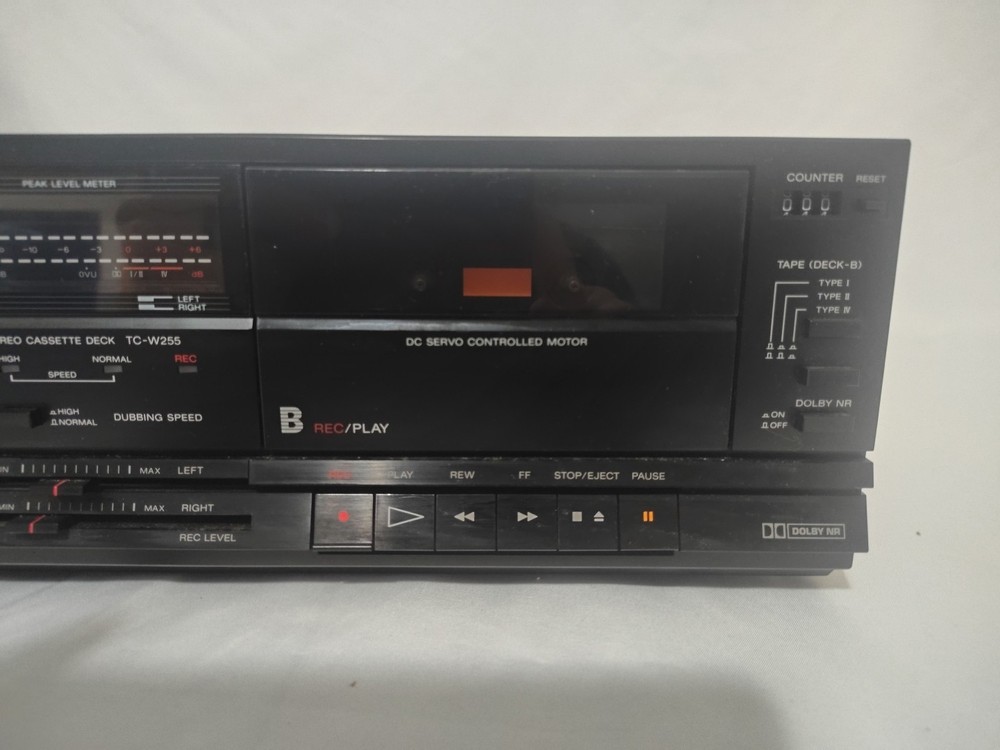 Sony TC-W255 Stereo Dual Double Cassette Deck "Un-tested"