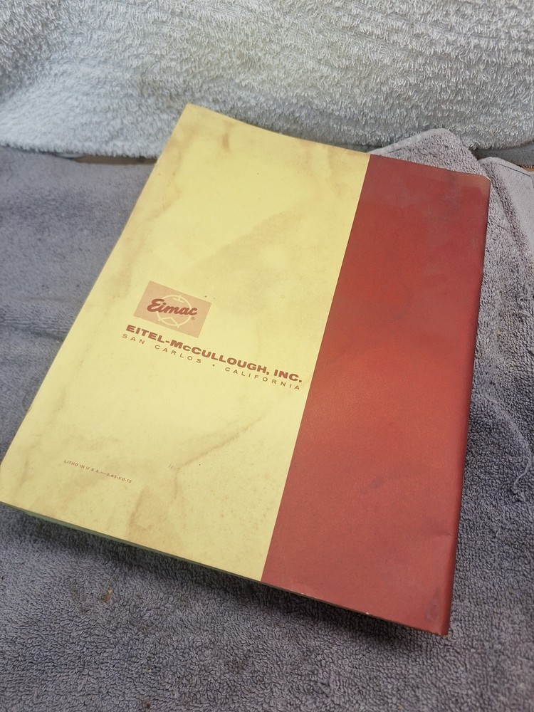 Vintage EIMAC 1963 Quick Reference Catalog Manual Eitel-McCullough Tubes