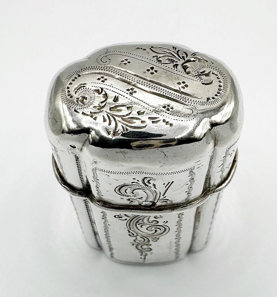 ANTIQUE DUTCH SILVER PEPPERMINT BOX 1861