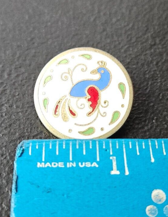 PEACOCK ENAMEL CLOISONNE BROOCH /PIN.
