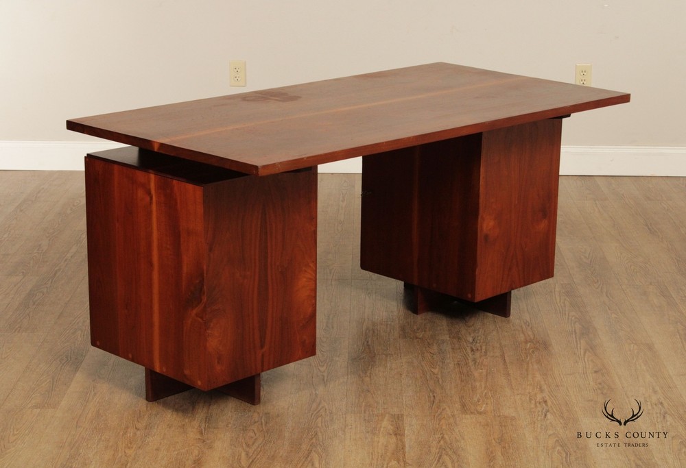 George Nakashima Studio Walnut Double Pedestal Desk