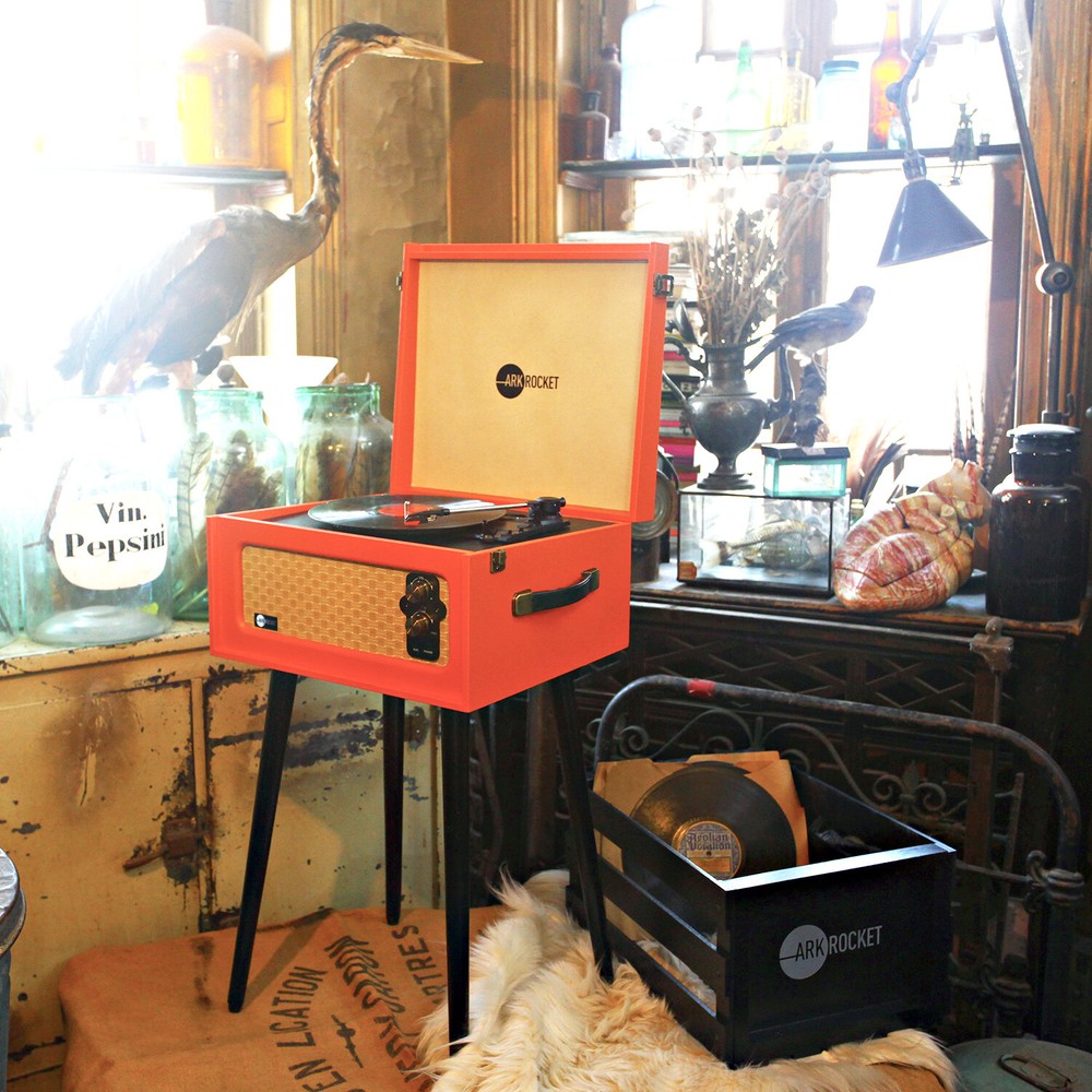 Arkrocket Discovery Bluetooth Record Player 3-Speed turntable removable legs