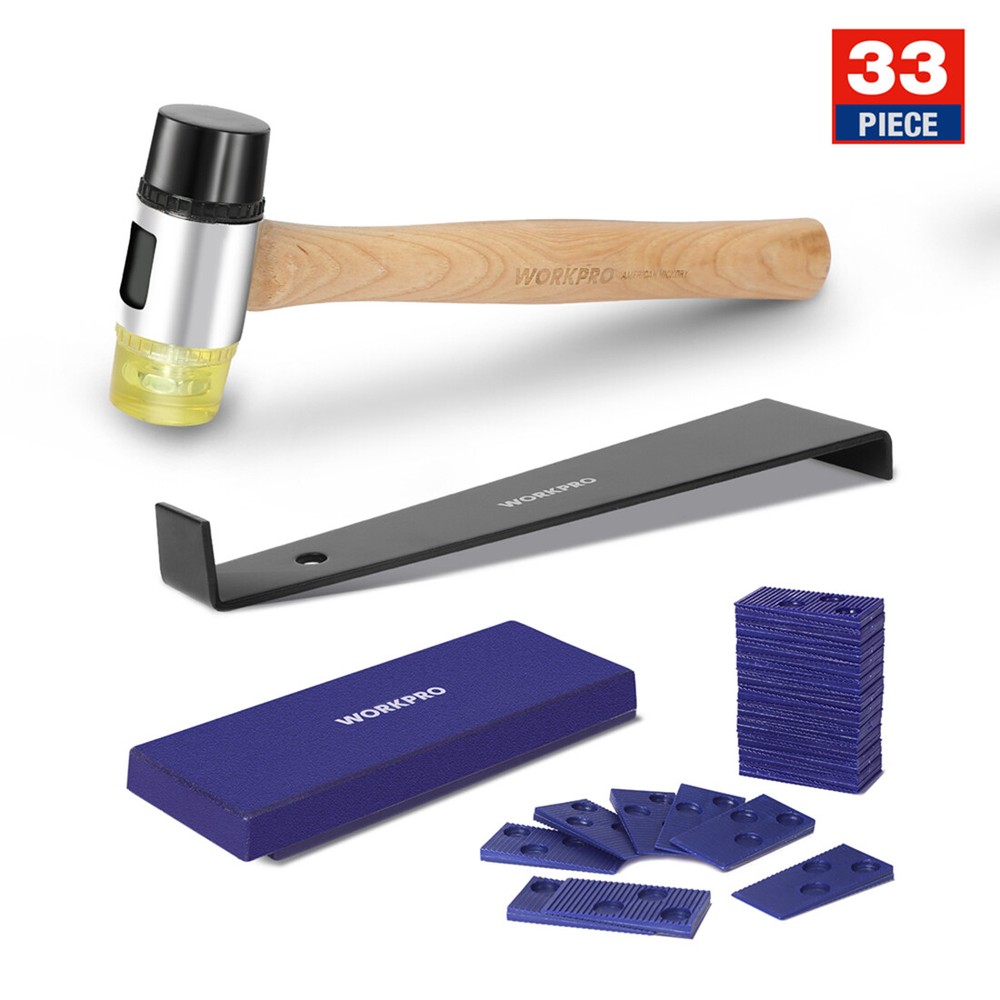 WORKPRO Laminate Wood Flooring Installation Kit Double-Faced Mallet Pull Bar Set