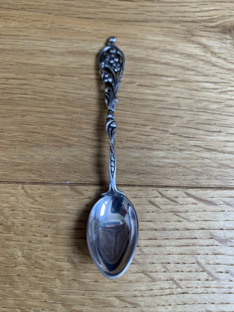 Mocha Spoon Espresso Spoon Floral Pattern 800 Silver