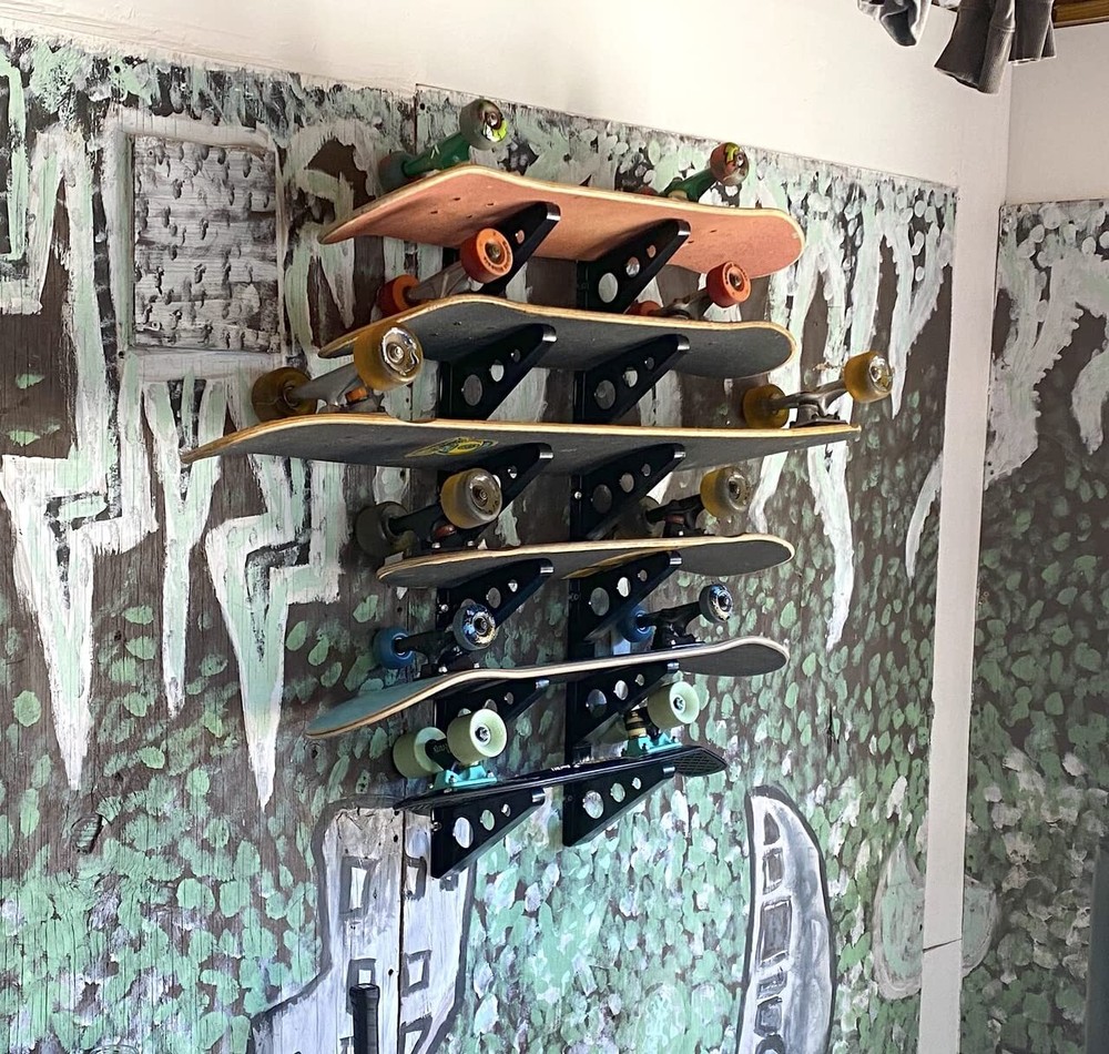 Longboard Wall Rack, Triple Longboard Storage