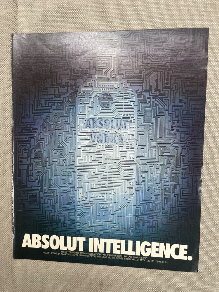 Absolut Vodka Absolut Intelligence Magazine Advertisement Print Ad