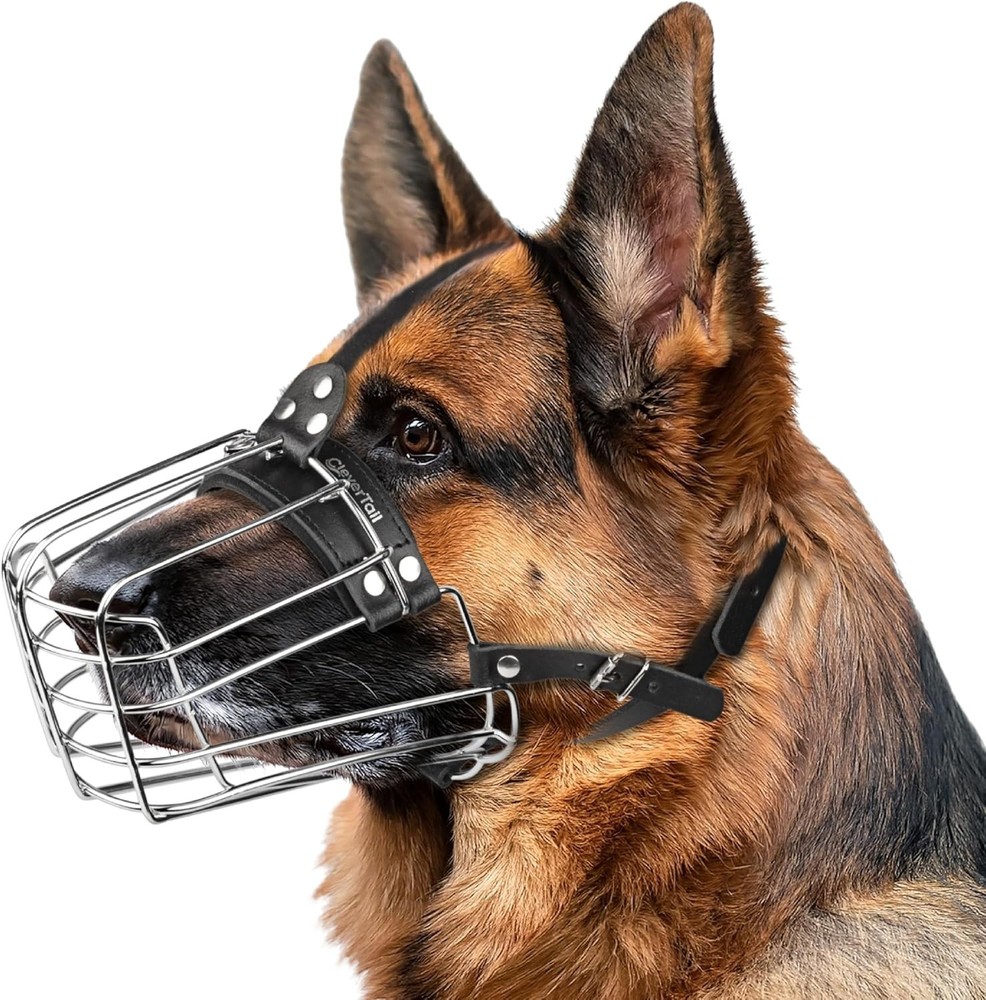 German Shepherd Muzzle for Large Sized Dog – Metal Dog Muzzle for German Shep...
