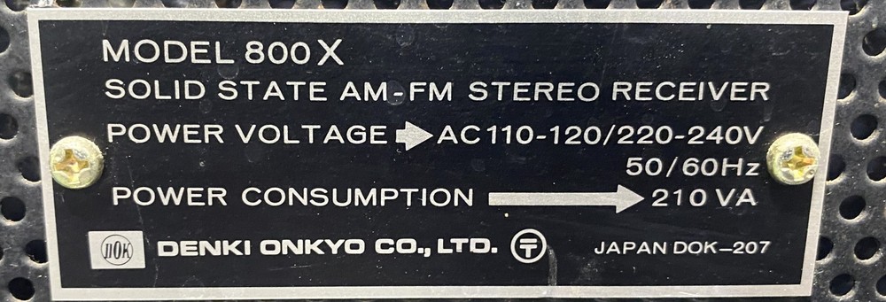 Denki Onkyo Dokorder 800X Solid State AM/FM Stereo Receiver Tested