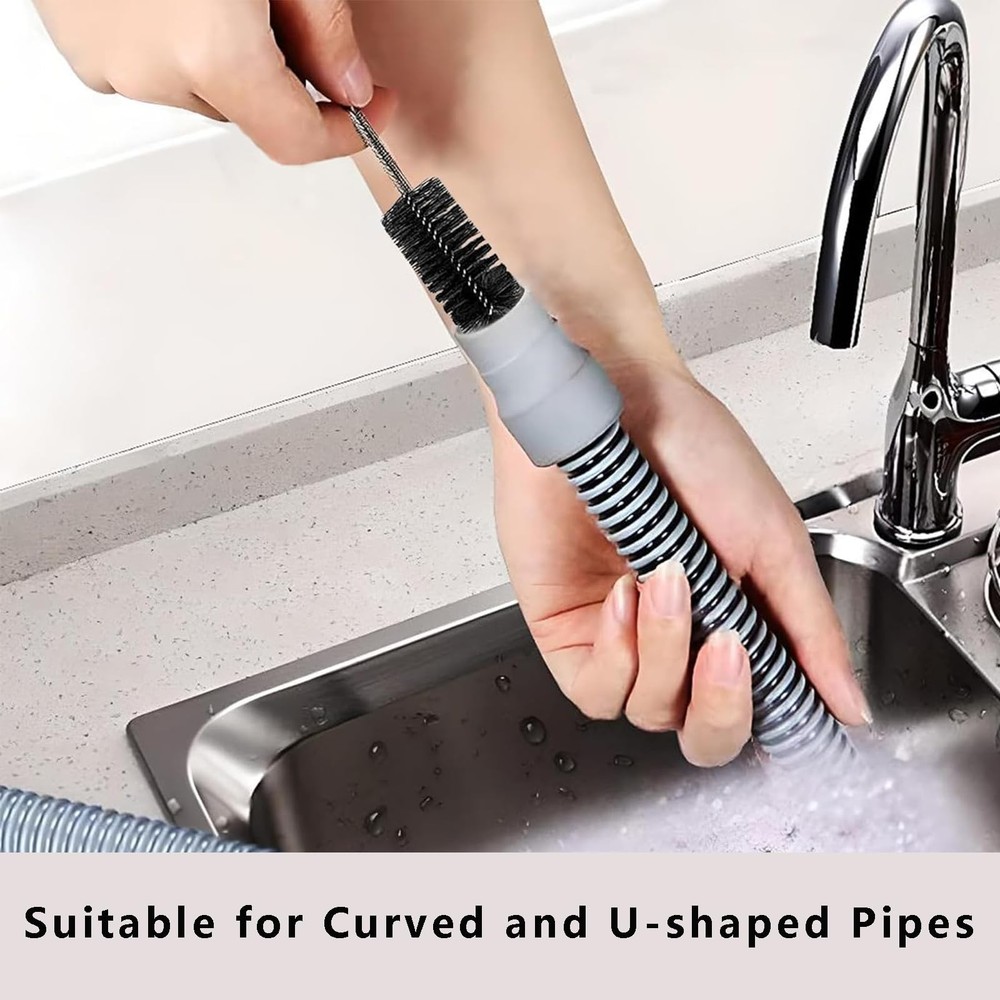 Flexible Extra Long Drain Brush, Unblocker Tools,61 inch Pipe Black