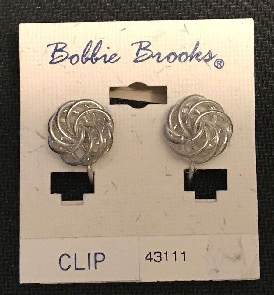Bobbie Brooks Silver Tone Clip On Earrings Shine