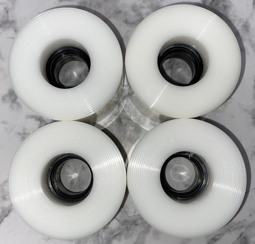Skateboard Longboard Wheels (4) White 60mm x 45mm
