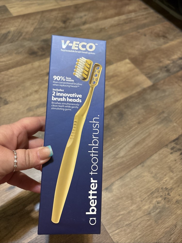 V-Eco Toothbrush 2Replaceable Brush Head System New Sealed