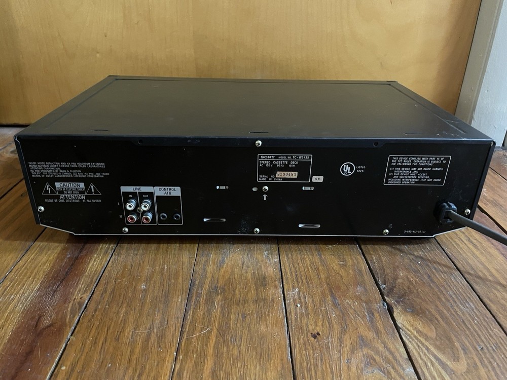 Sony TC-WE435 Stereo Cassette Deck Auto Reverse Pitch Control Black