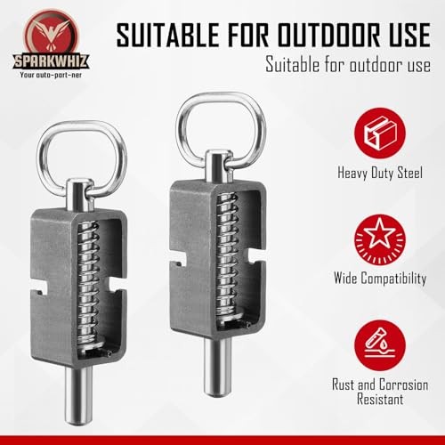 Weld-On 5/8" Spring Latch Assembly with Plain Tube, Trailer Gate Pack of 2