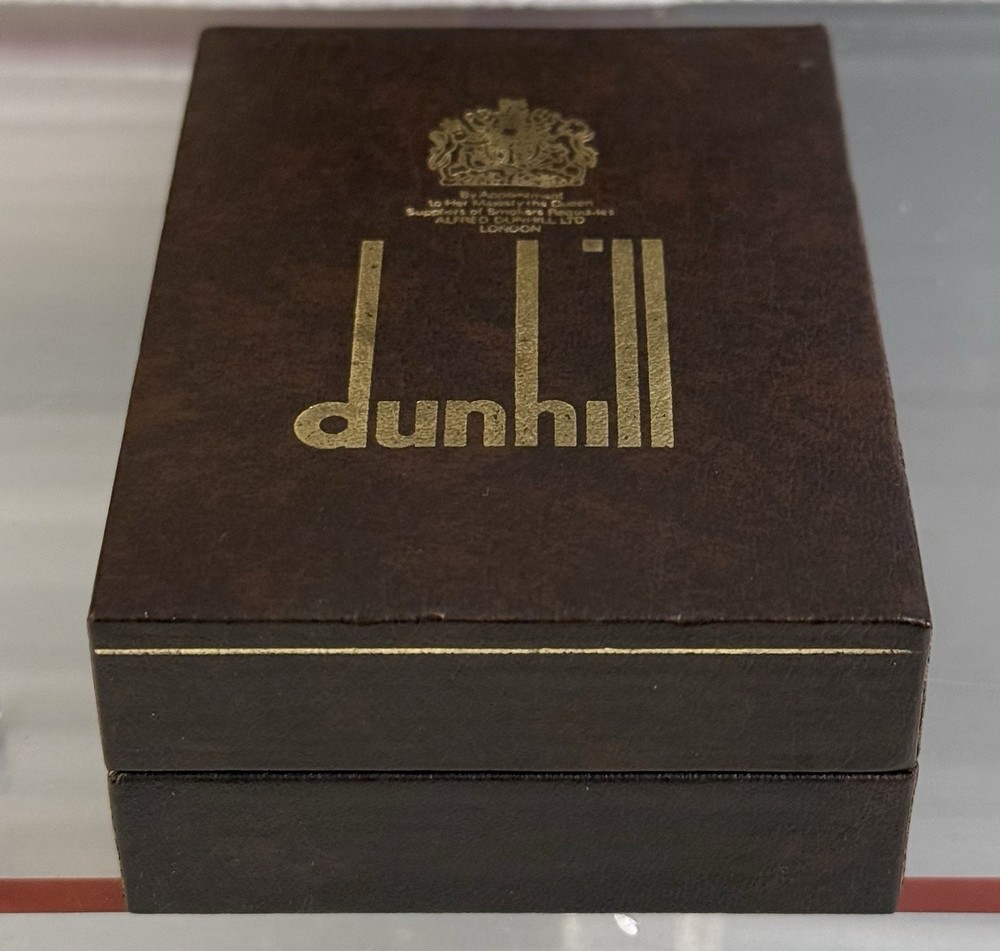 Vintage Dunhill Rollagas Silver Plated Lighter Textured Pattern Boxed