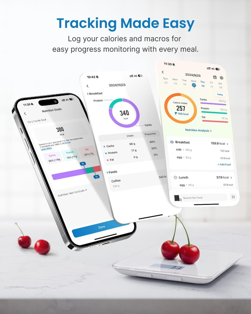 RENPHO Food Scale with Nutritional Calculator, Digital Kitchen Scale for Weig...