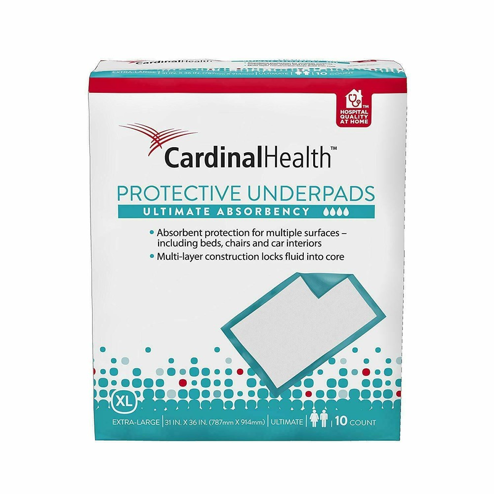 Cardinal Health Protective Underpad Premium Absorbency Extra-Large 10 CT