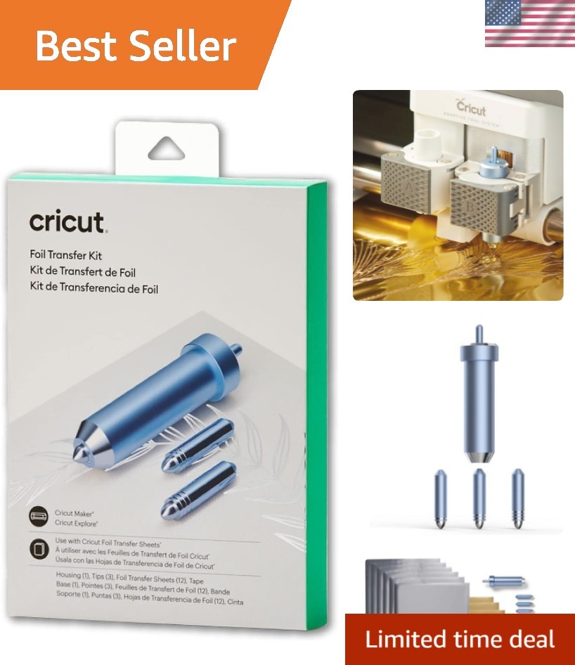 Foil Transfer Kit, Includes 12 Foil Transfer Sheets, 3 Tools in 1 with Interc...