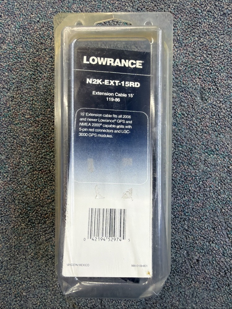 Lowrance Network Extension Cable 15ft N2K-EXT-15RD