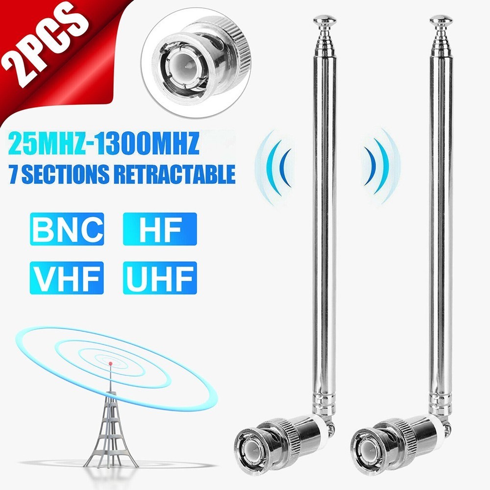 Telescopic Antenna BIN BNC Connector Digital Desktop Fm Frequency Range Handheld