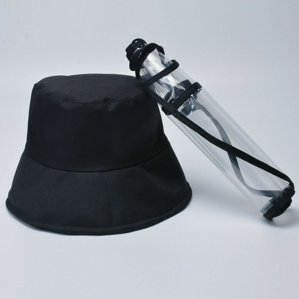 Fisherman Bucket Hat Cap with Removable Full Face Protective Visor Shield