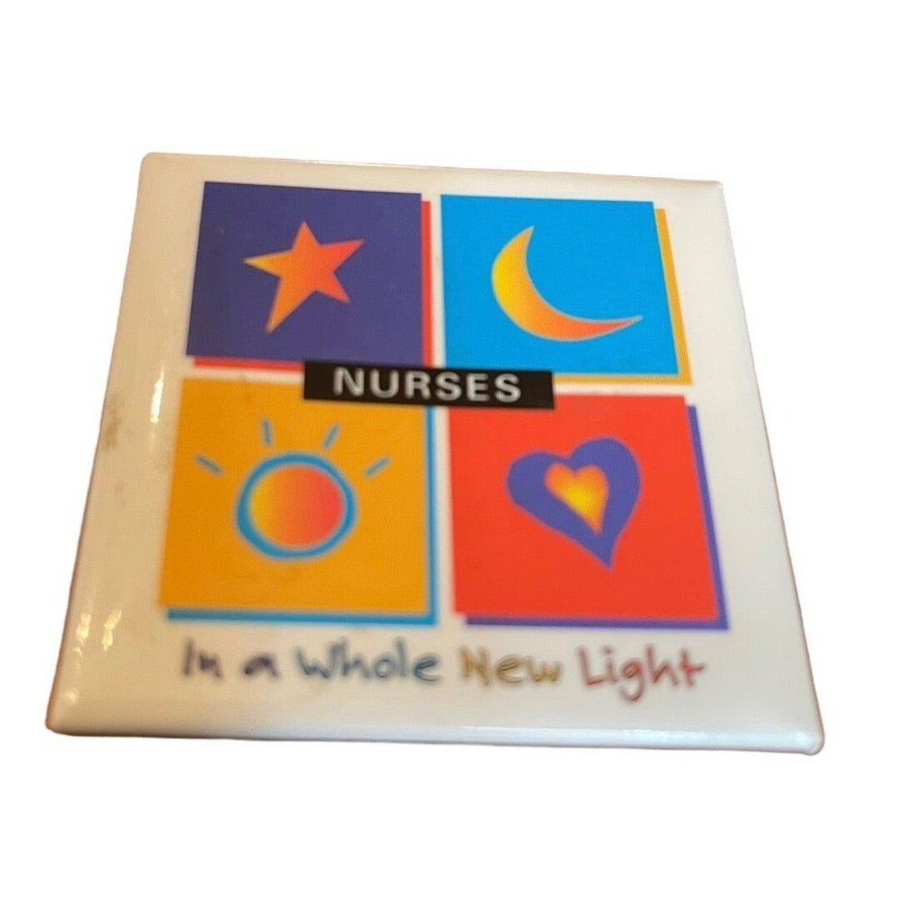 Nurses In a Whole New Light Square Pinback Button 2" Square